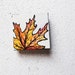SALE: Fall Leaves 3. Tiny Original Art. Red. Yellow. Orange. Original Art. Home Decor.