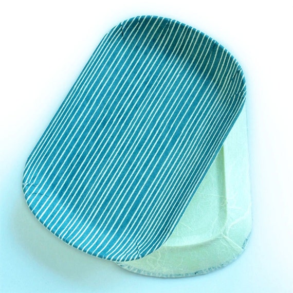 Small serving tray coffee table tray in teal color