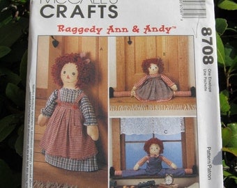 Uncut Pattern - McCalls 8708 - Red Headed Draftbusters and Doorstop with Clothes Pattern