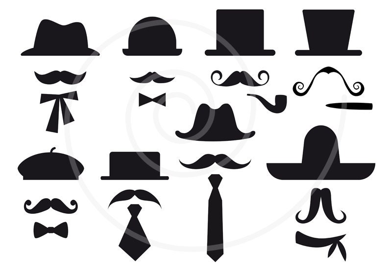 moustache and hat clipart - photo #26