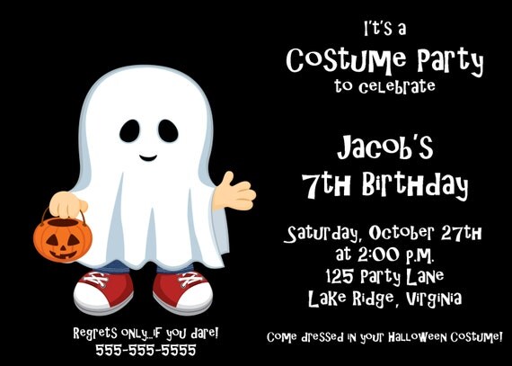Printable Ghost Halloween Invitation Il_570xn