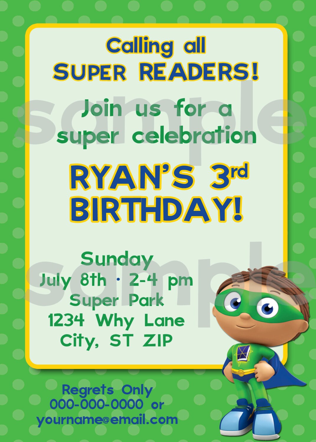 Super Why Invitations 7