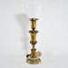 Art Deco Torchiere Table Lamp Green Onyx Milk Glass