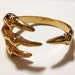 Gold Hammered Talon Claw Cuff