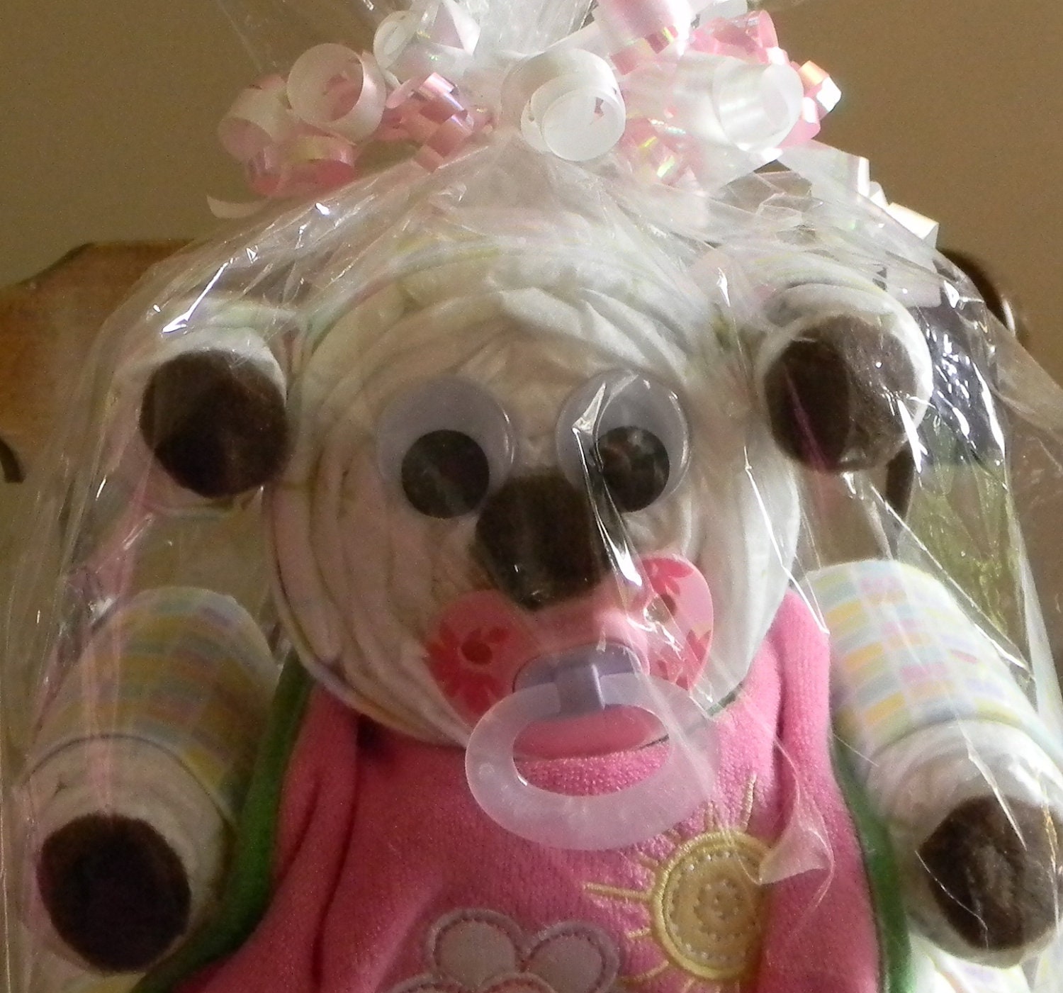Teddy bear Diaper cake perfect for a baby by ColorMeSweetLINY