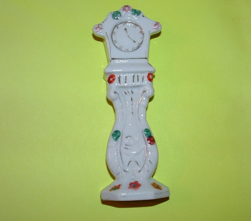 Miniature Grandfathers Clock porcelain figure Haute Juice
