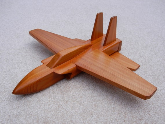 Wooden Jet Airplane Toy Cedar Wood