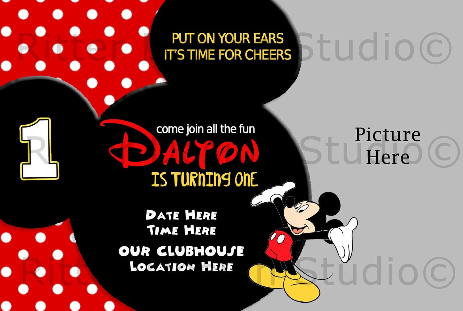 Mickey Mouse Invitation Template 3