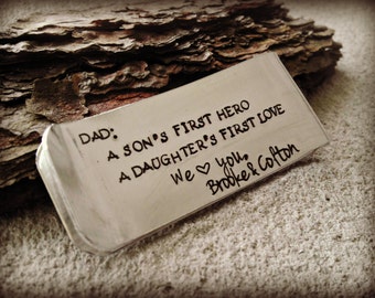 Personalized Money Clip - Money Clip - Gift for him - Anniversary Gift - Gift for Dad - Customized Money Clip - Money Holder - Grandpa Gift