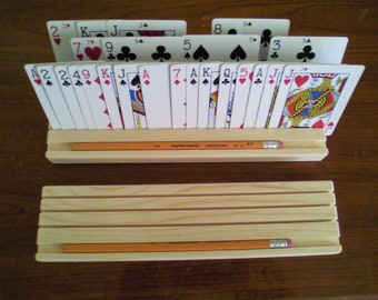 Playing Card Holder/Rack, Euchre Rummy, Poker, Canasta, Kids, Arthritis Aids, Bridge, Senior Citizen, Holds 52 Cards, Gift for any age