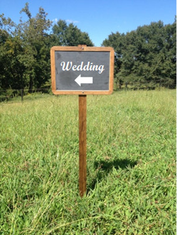 Rustic Chalkboard Sign Attached to Wooden Stake Rustic