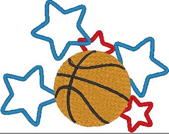 Basketball Machine Embroidery Design, 2 sizes, basketball embroidery design, basketball design, basketball embroidery pattern