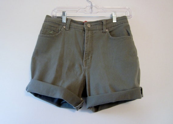 Vintage Khaki High Waisted Shorts Cut off Jean by GroovyGirlGarb