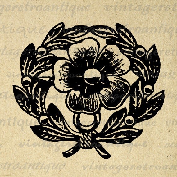 Printable Flower Embellishment Digital by VintageRetroAntique