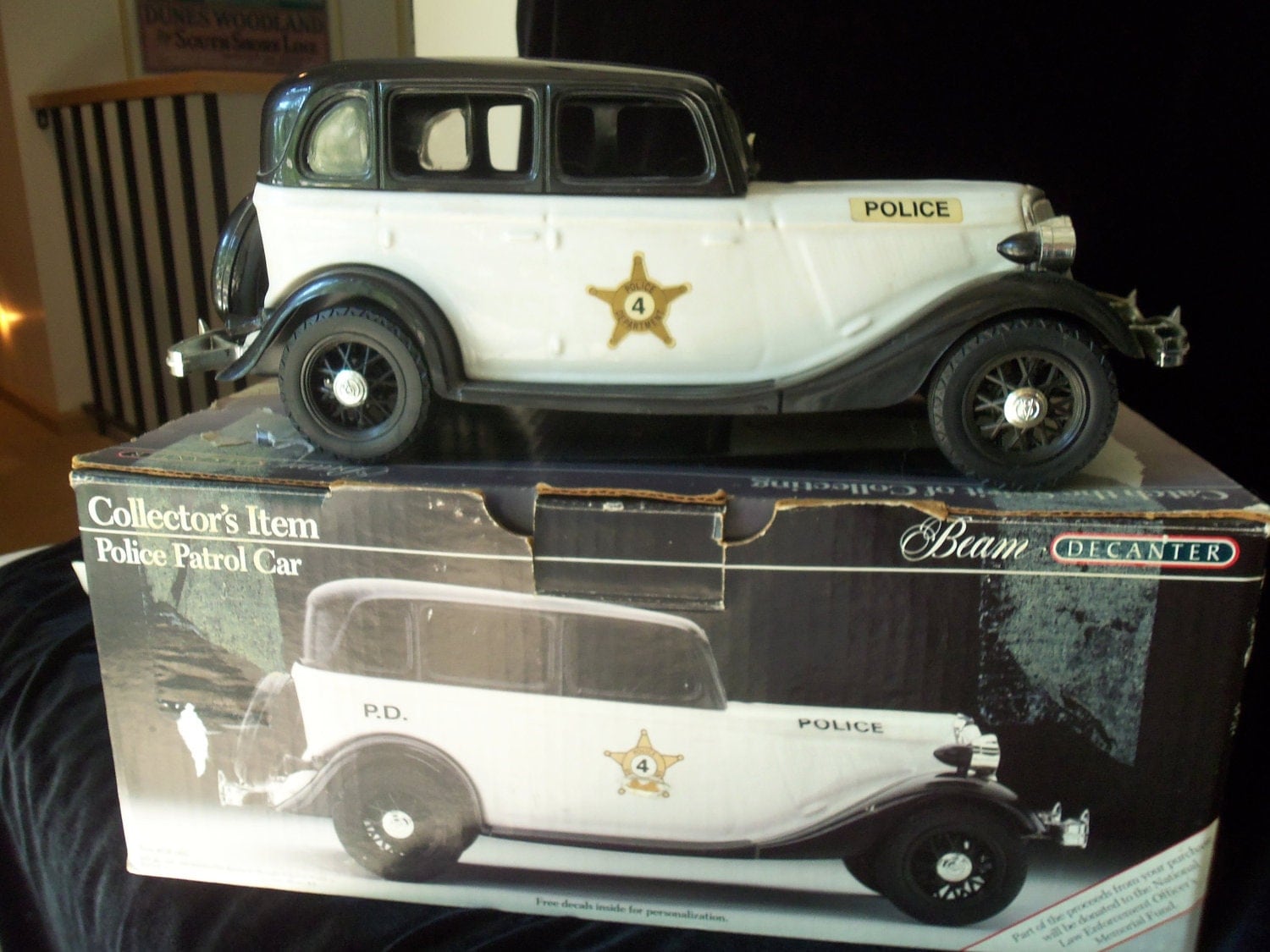 Jim Beam Decanter Police Patrol Car 1934 Ford Box Included