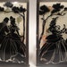 Vintage Silhouette Reverse - Painted on Convex Glass Courting Couple