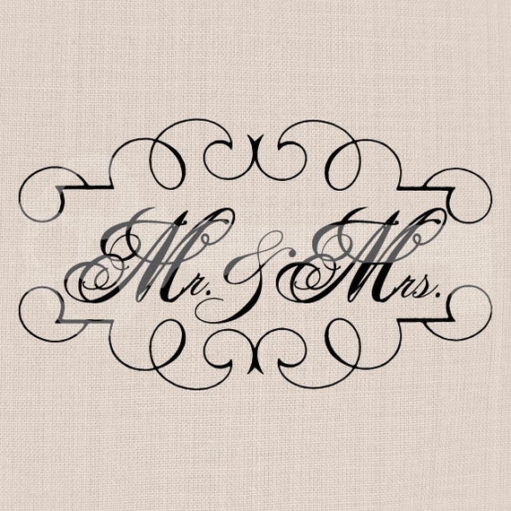 Items similar to Mr. and Mrs. Script Graphic digital download: Image No ...