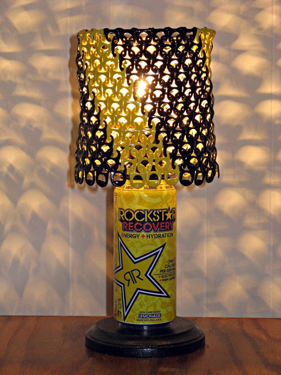 Items similar to Rockstar Energy Can Lamp With Black and Yellow Tab