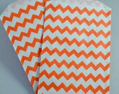 Halloween Party--(12) ORANGE CHEVRON Favor Bags Orange Chevron bag (5x7):Popcorn bag, Orange Wedding, Carnival Party, boutique/bakery bag Il_170x135