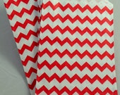 Red Chevron Candy Bag--(24) RED CHEVRON Favor Bags (5x7): Valentine's Day bag, boutique or bakery bag, Candy Bag, Valentines Party, DIY Il_170x135