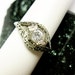 Filigree White Gold Art Deco Solitaire Ring. USA 1930s