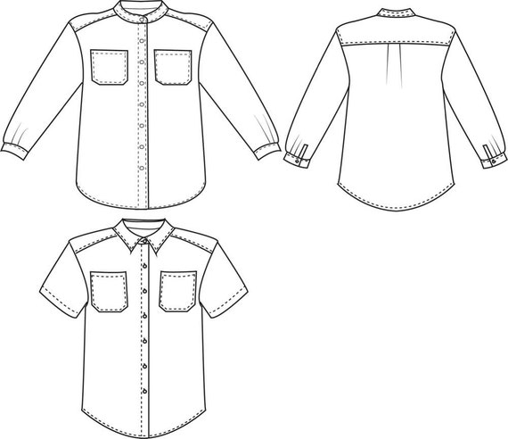 Classic Shirt sewing pattern for boys and girls, boys pdf shirt pattern ...