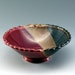 Handmade Porcelain Pottery Stoneware Bowl Plum Red Brown
