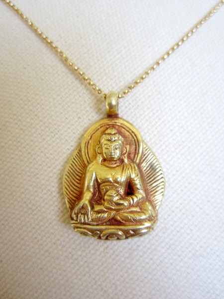 Tibetan sitting buddha charm necklace Men's Unisex