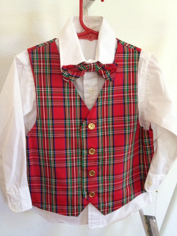 Boys Christmas Vest and Bow Tie