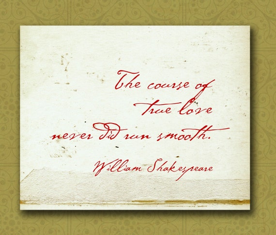 Items similar to William Shakespeare Love Quote Wall Print 