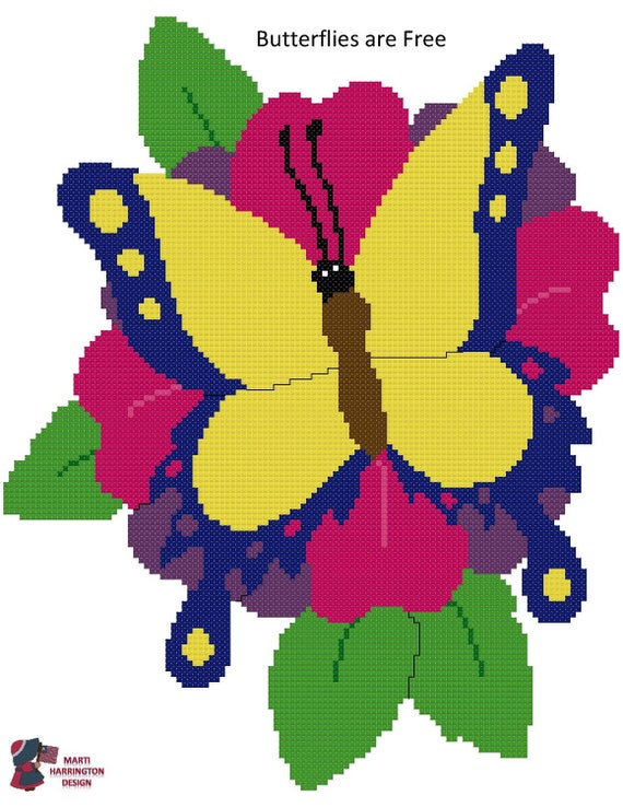 Butterflies are Free Cross Stitch by MartisXSDesigns on Etsy