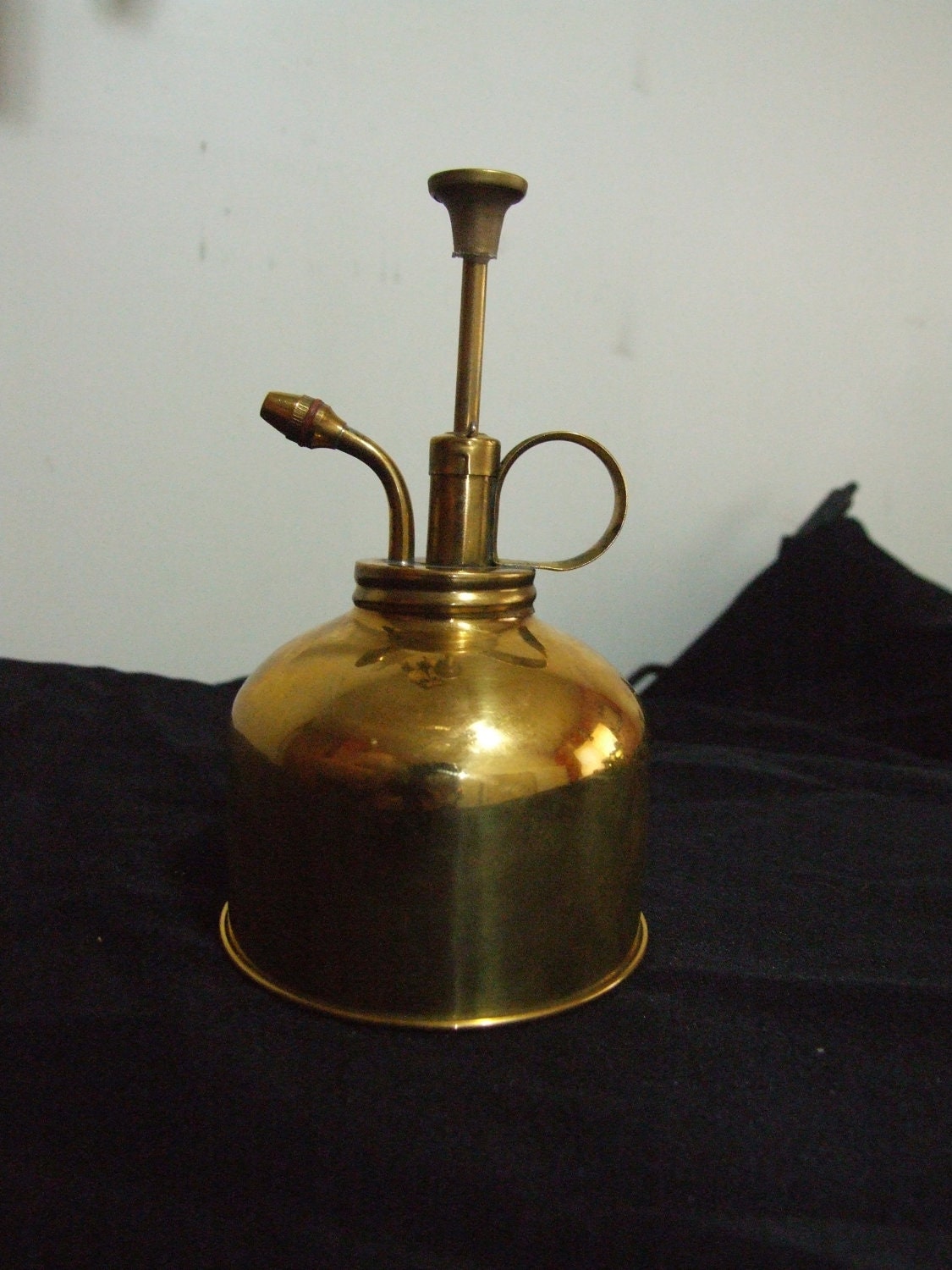 Antique Brass Oil Can Pump Manufactured by Three Star in Hong