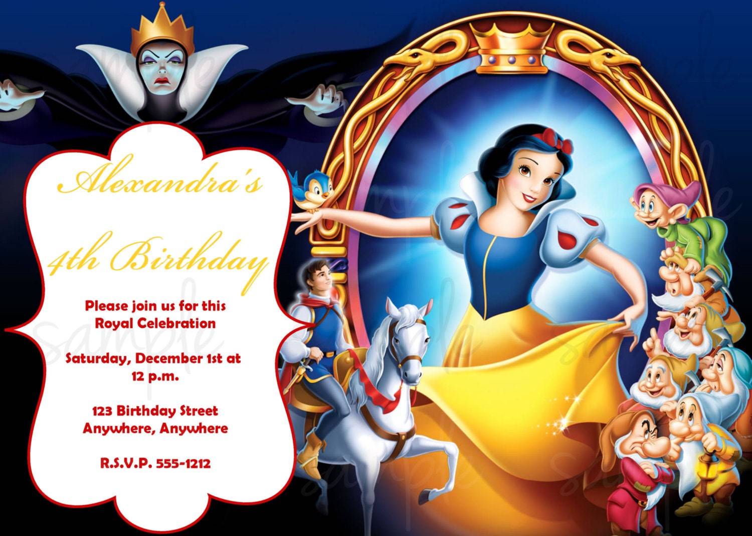 snow white birthday invitations – gangcraft snow white birthday invitations – gangcraft, Birthday invitations