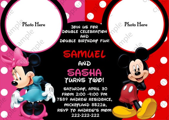Mickey And Minnie Mouse Diy Invitations 4