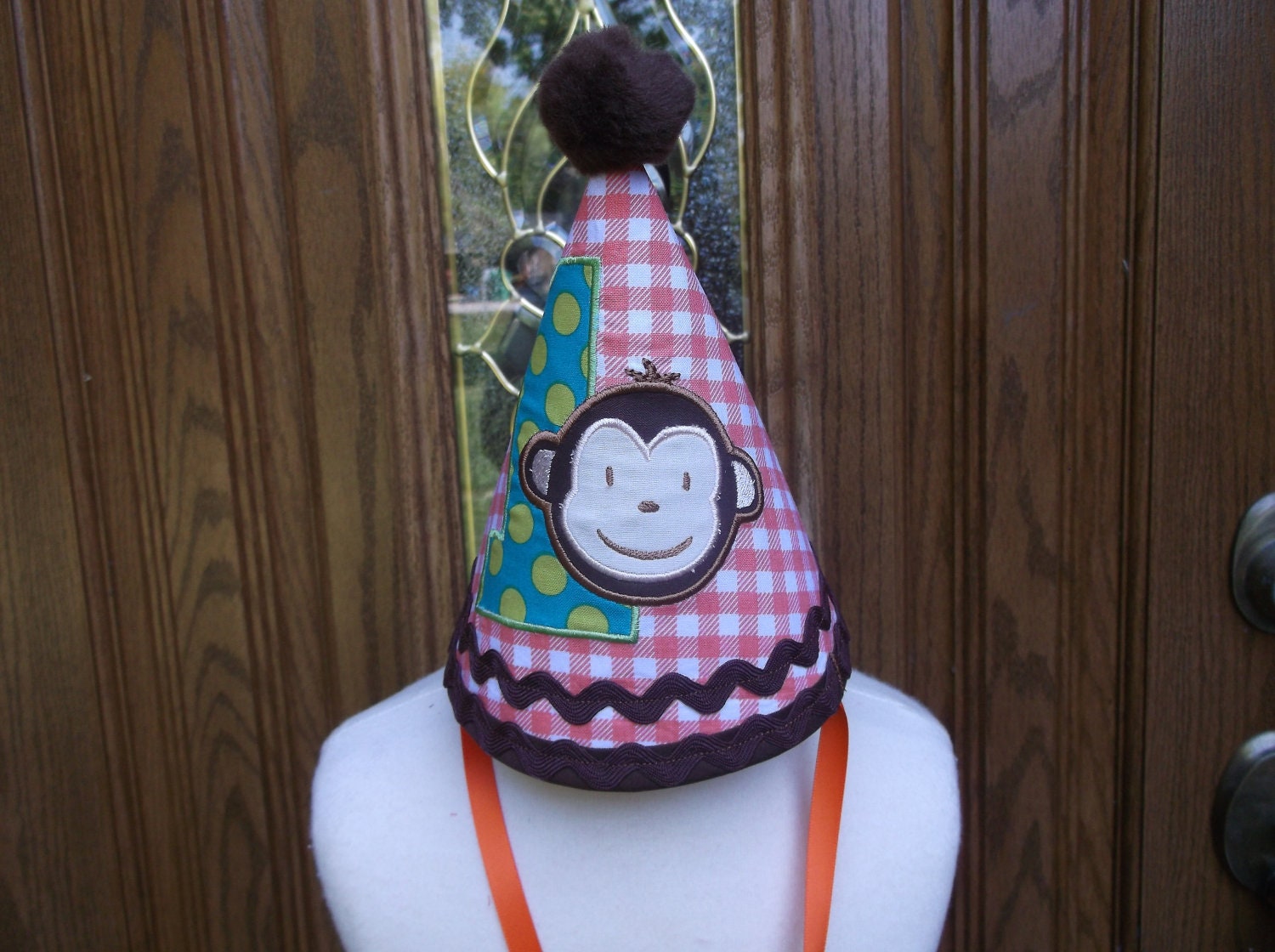 Boys First Birthday Party Hat Mod Monkey Birthday Hat by 