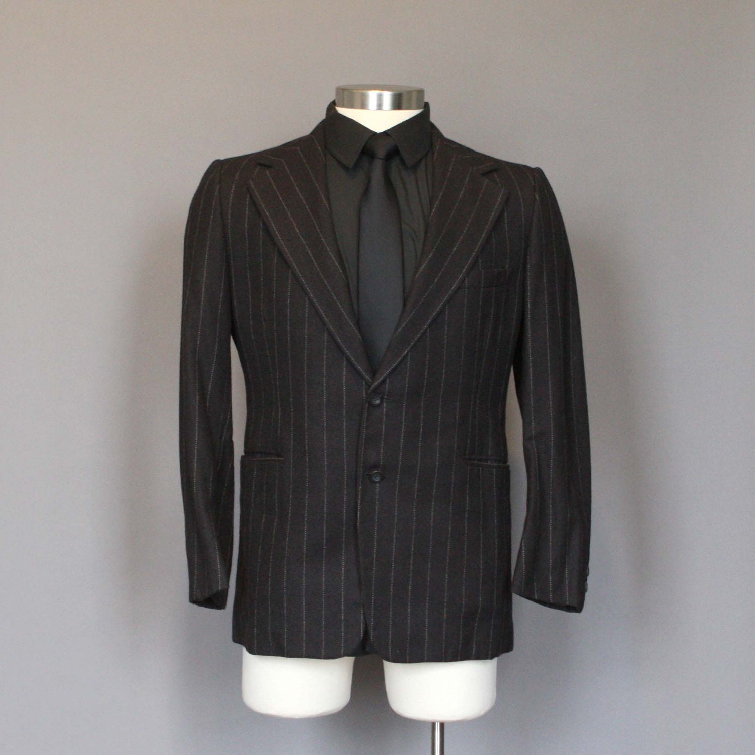 Vintage Mens Jacket Designer Christian Dior Dark Grey