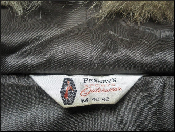 Vintage Faux Seal Skin Jacket Parka Men M 40 42 Women L or