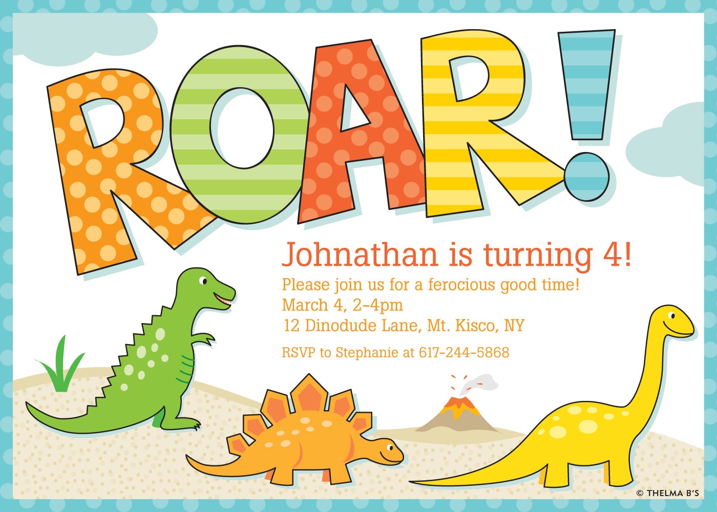  Dinosaur  Invitation  Dinosaur  Party  Invitation  Dinosaur  by 