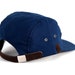 Navy Blue 5 Panel Canvas Leather Snapback Camper Hat