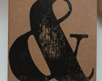 Moleskine notebook original wood type ampersand letterpress printing