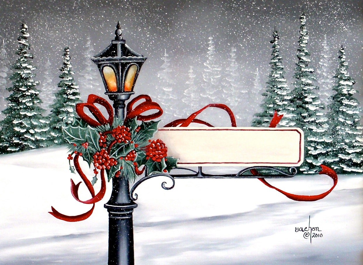 Merry Christmas Framed Print on Canvas by LindaVachonFineArt