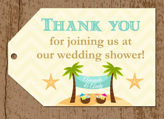 Beach Palm Trees Bridal Shower Favor Tags- Printable Il_570xn
