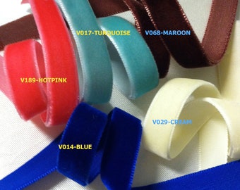 5/8 Velvet Ribbons- 1 yard. U Choose in 22 colors