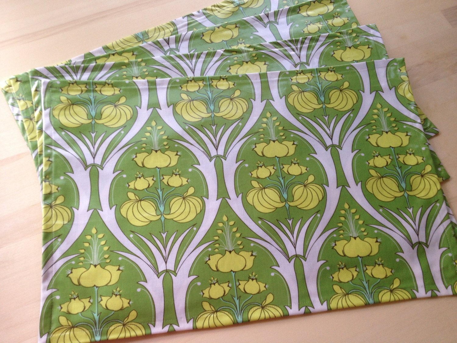 Laminated Cotton Placemat Set of 4 Designer Fabric by RhumbaFish