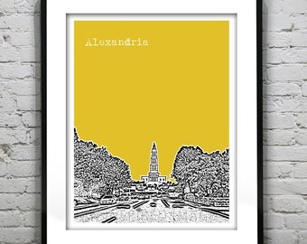 Denton Skyline Poster Art Print Texas TX by AnInspiredImage