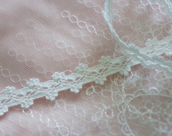 5/8" white cotton cluny crochet lace trim -per 7 yds