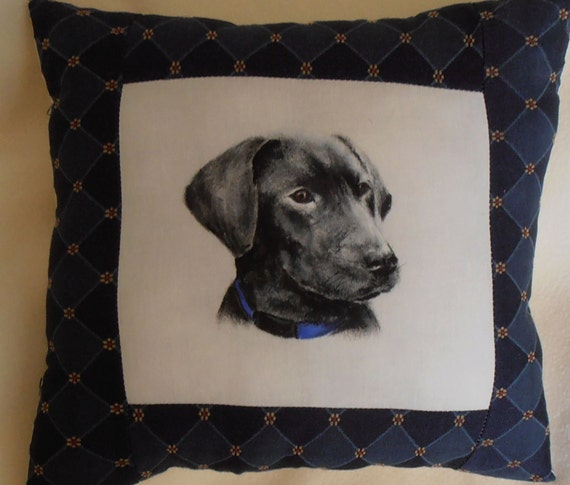 black lab fall pillow