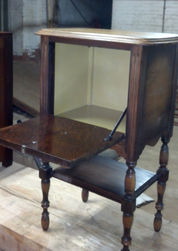 Unique repurposed vintage humidor and end table.