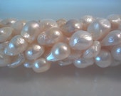 Creamy White Cultured Freshwater Pearl Baroque Nugget Beads 11-12mm 15 inch Strand S4116