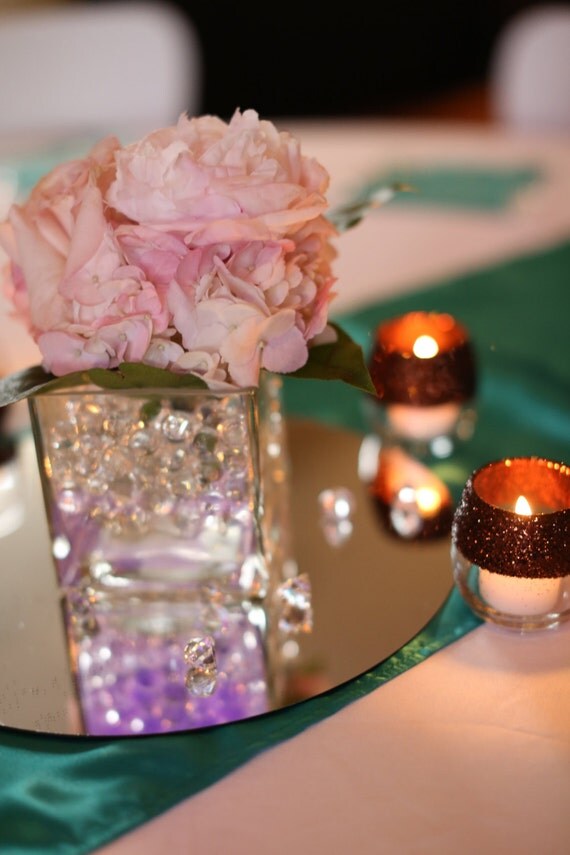 Glitter Glass Votive Candle Holders Customized Glass Candle